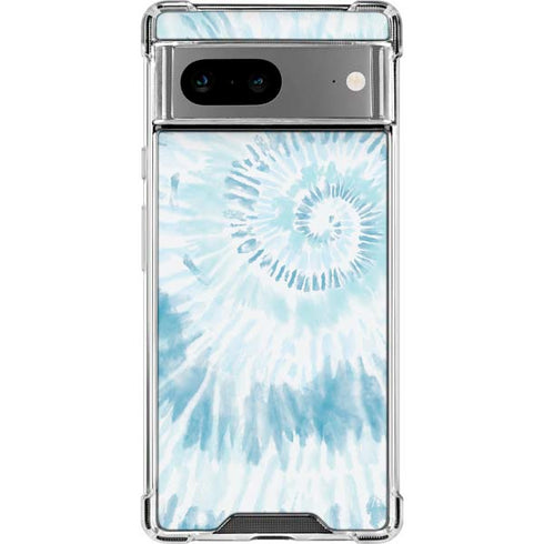 Blue and White Tie Dye Google Pixel 8a Clear Case